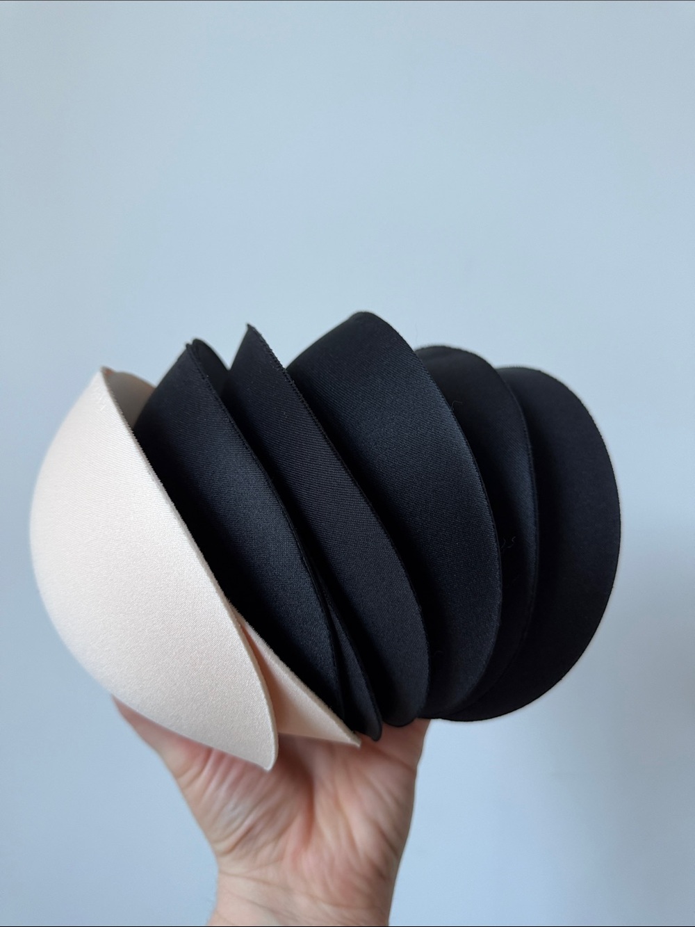 Klassy Set of Black and Cream Foam Bra Inserts XXL, Never Worn